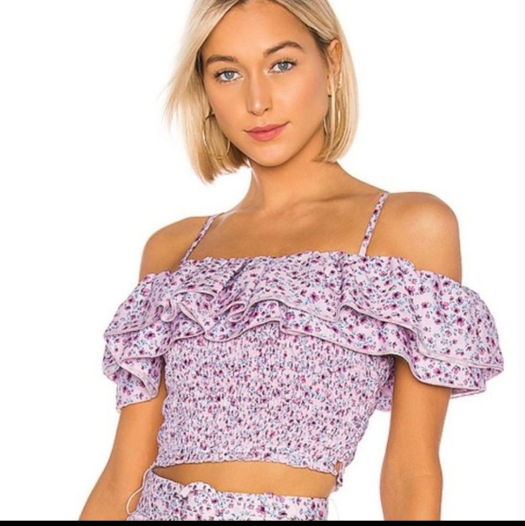 Nicholas X Revolve Smocked Crop Top